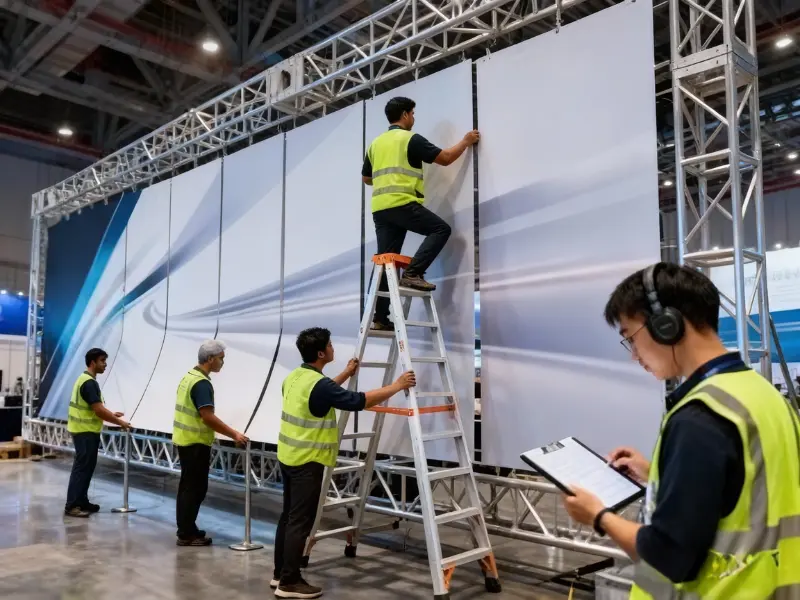 Event Backdrop Setup and installation at mall by Affixworks