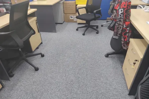 Grey Office Carpet Installation smoothly on flooring solution
